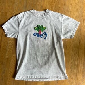 Obey Clothing Men's T-Shirt Clay Frog Graphic White Size Medium Shepard Fairey